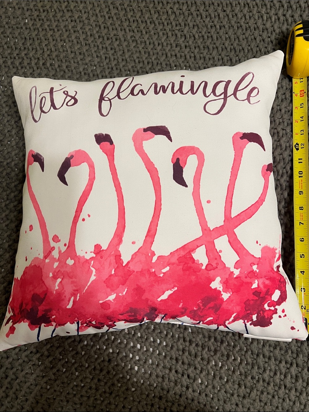 Let’s Framingle: Pink Flamingo Decorative Pillow - Home Decor 18”H x18”W